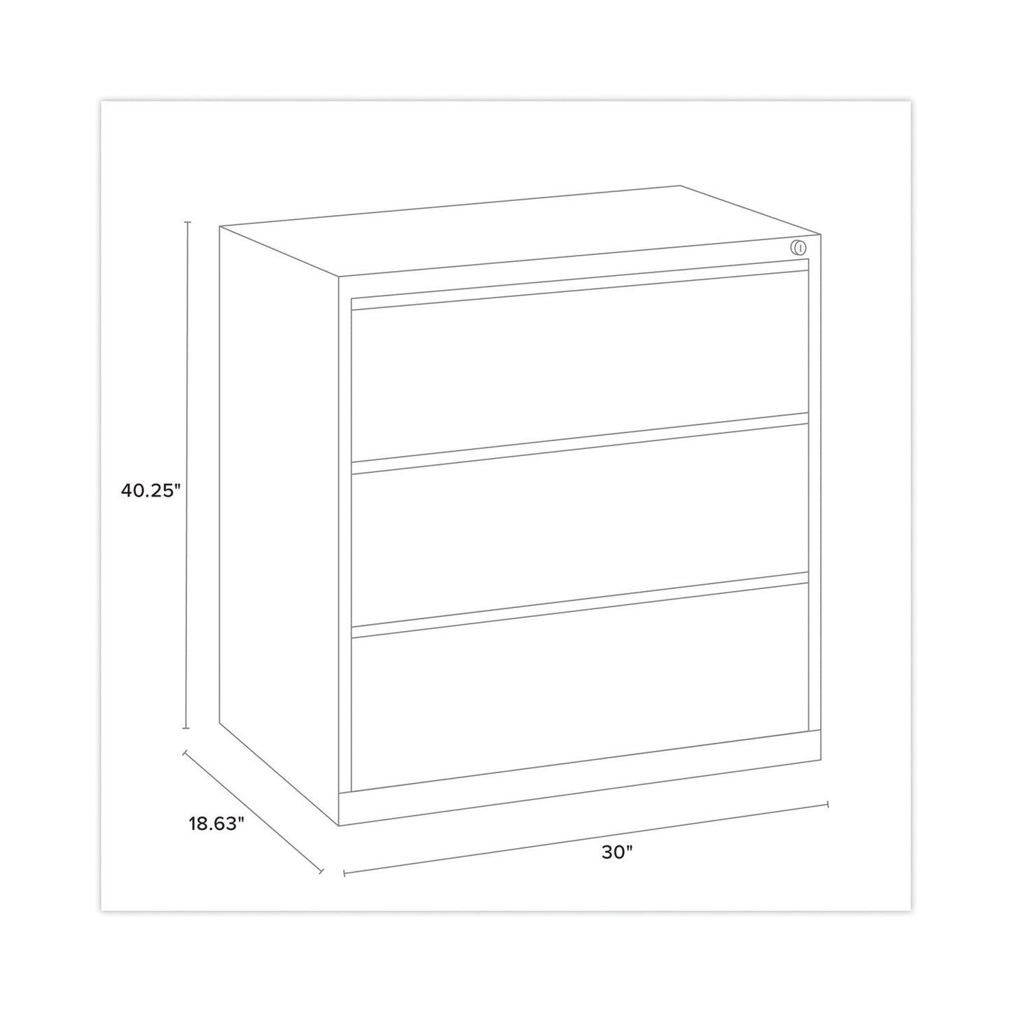 Hirsh Industries Lateral File Cabinet, 3 Letter/Legal/A4-Size File Drawers, Putty, 30 x 18.62 x 40.25