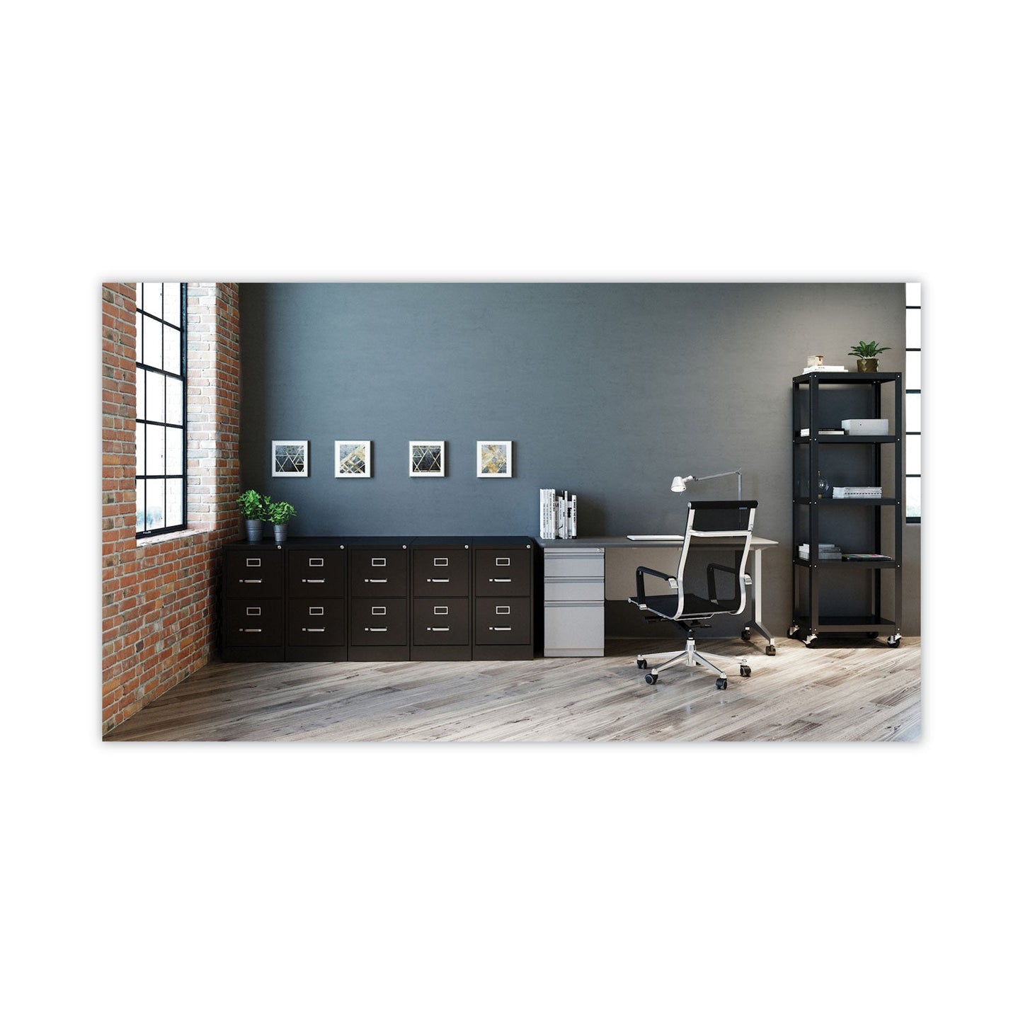 Hirsh Industries Vertical Letter File Cabinet, 2 Letter-Size File Drawers, Black, 15 x 26.5 x 28.37