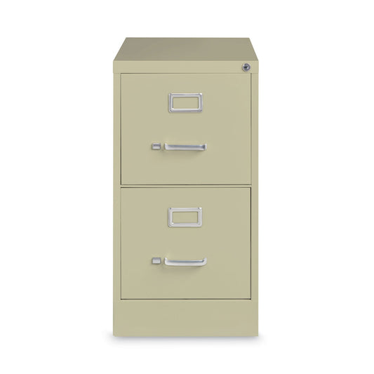 Hirsh Industries Vertical Letter File Cabinet, 2 Letter-Size File Drawers, Putty, 15 x 26.5 x 28.37