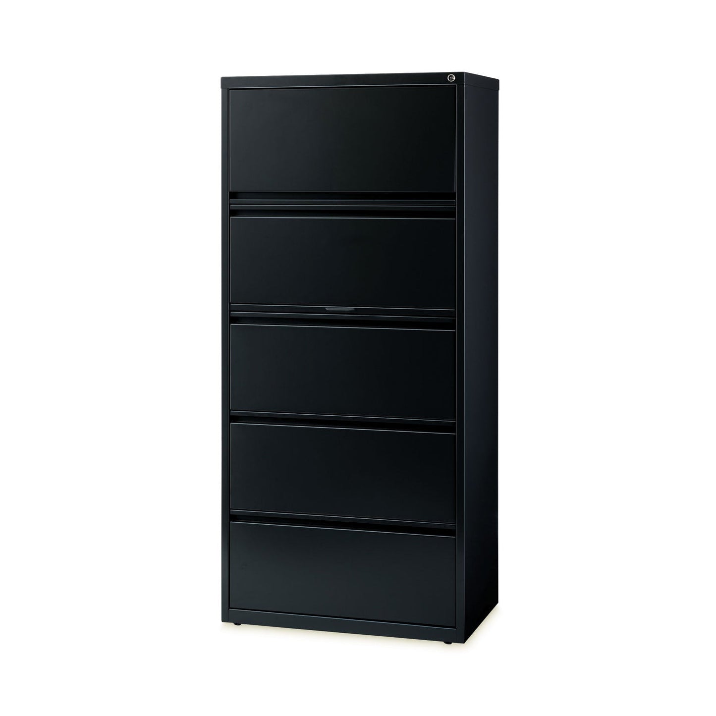 Hirsh Industries Lateral File Cabinet, 5 Letter/Legal/A4-Size File Drawers, Black, 30 x 18.62 x 67.62