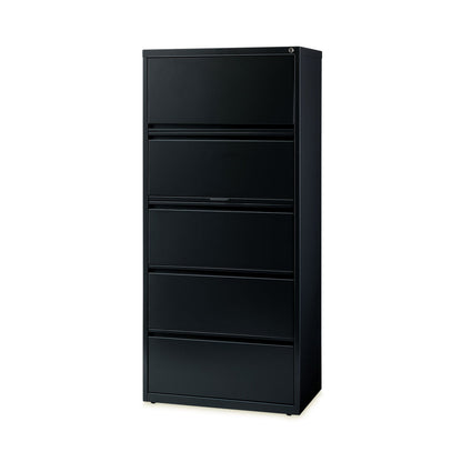 Hirsh Industries Lateral File Cabinet, 5 Letter/Legal/A4-Size File Drawers, Black, 30 x 18.62 x 67.62