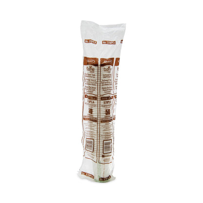 Dart Bare by Solo Eco-Forward PLA Paper Hot Cups, 8 oz, Leaf Design, White/Green/Orange, 50/Bag, 20 Bags/Carton