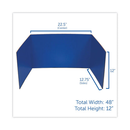 Flipside Study Carrel, 48 x 12, Assorted Colors, 24/Pack