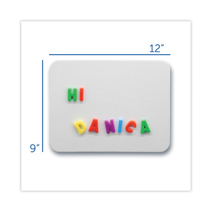 Flipside Magnetic Dry Erase Board Set, 12 x 9, White, Black Markers, 12/Pack