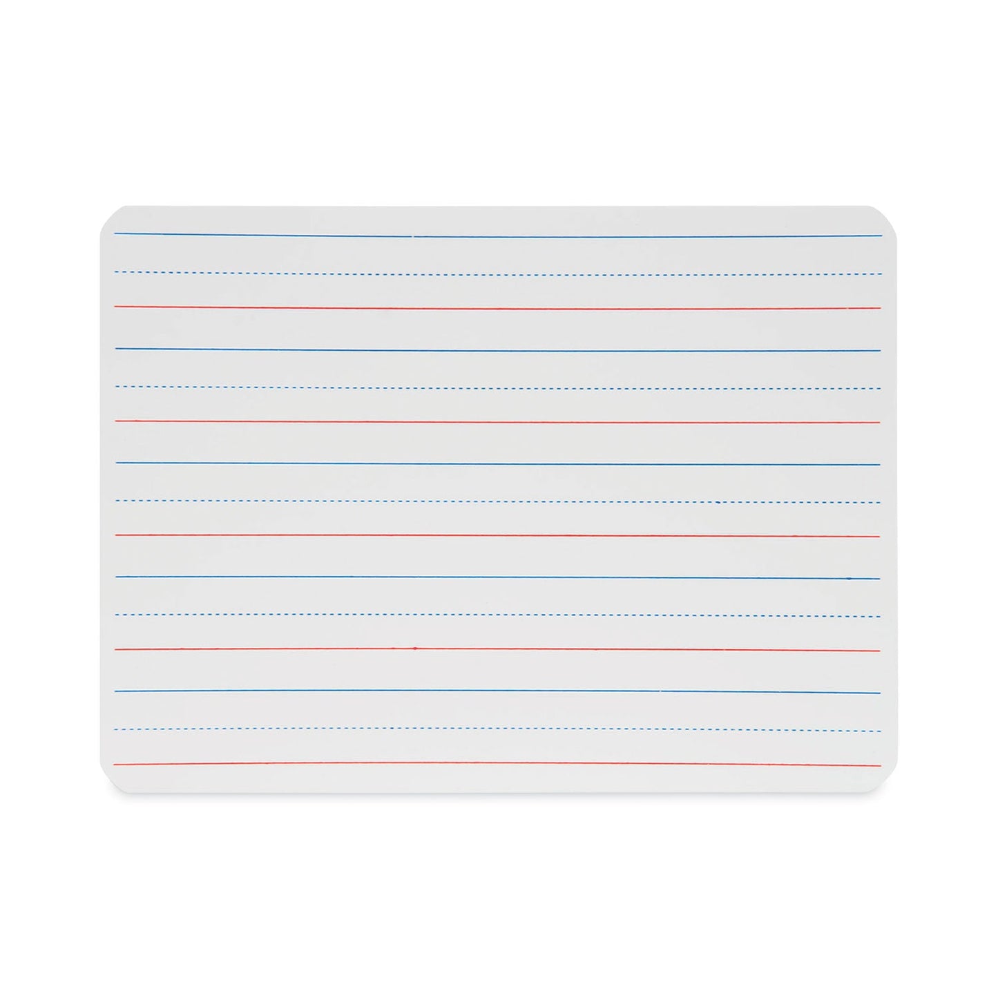 Flipside Magnetic Two-Sided Red and Blue Ruled Dry Erase Board, 12 x 9, Ruled White Front, Unruled White Back, 12/Pack