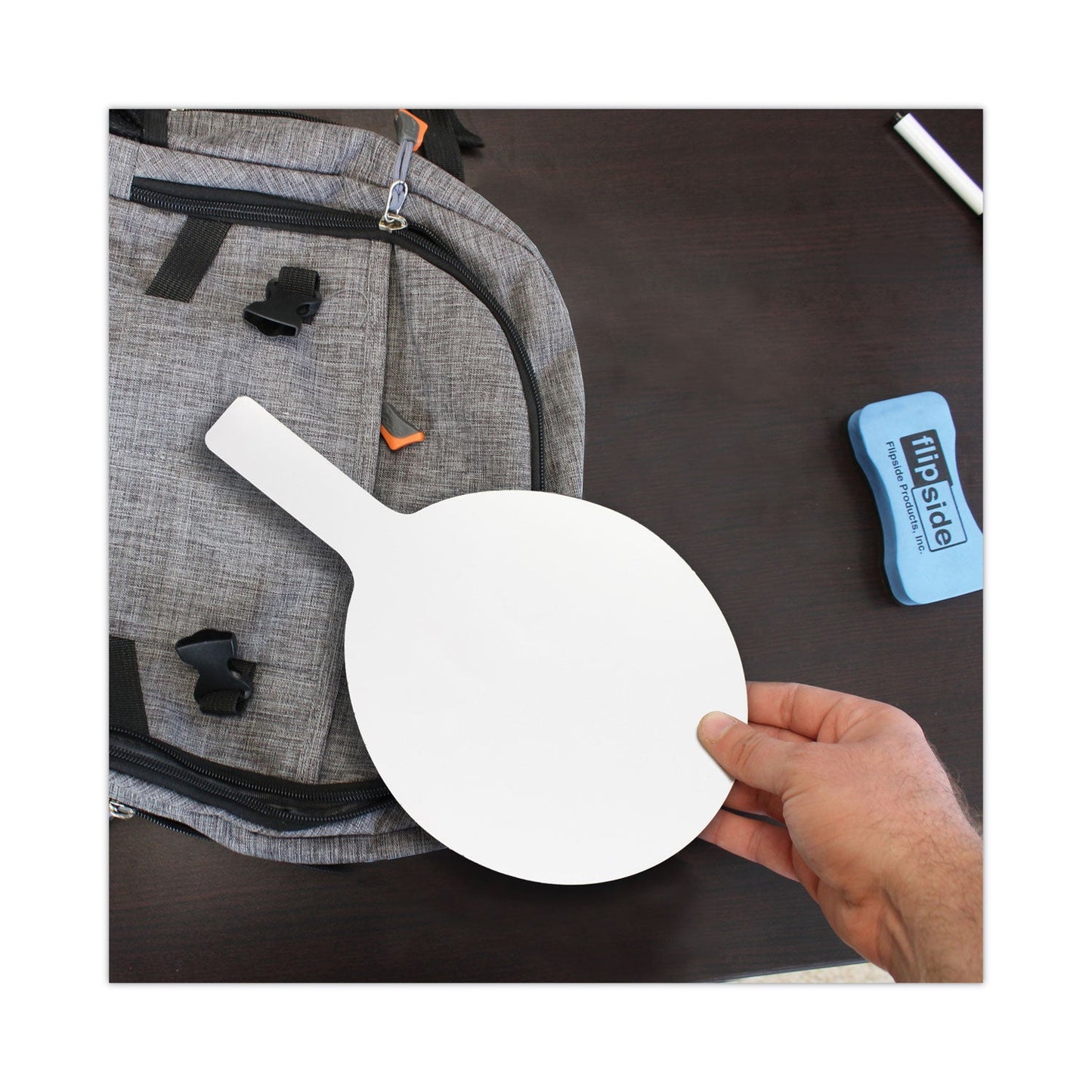 Flipside Dry Erase Paddle, 12 x 7, White, 12/Pack