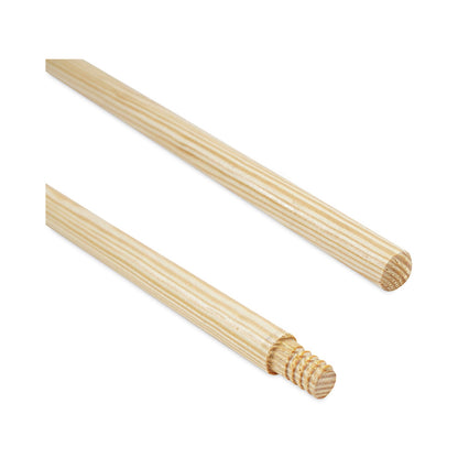 Boardwalk Threaded End Broom Handle, Lacquered Wood, 0.94" dia x 60", Natural