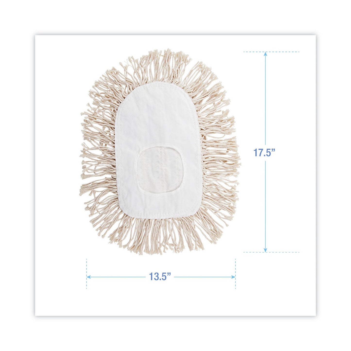 Boardwalk Wedge Dust Mop Head, Cotton, 17.5 x 13.5, White