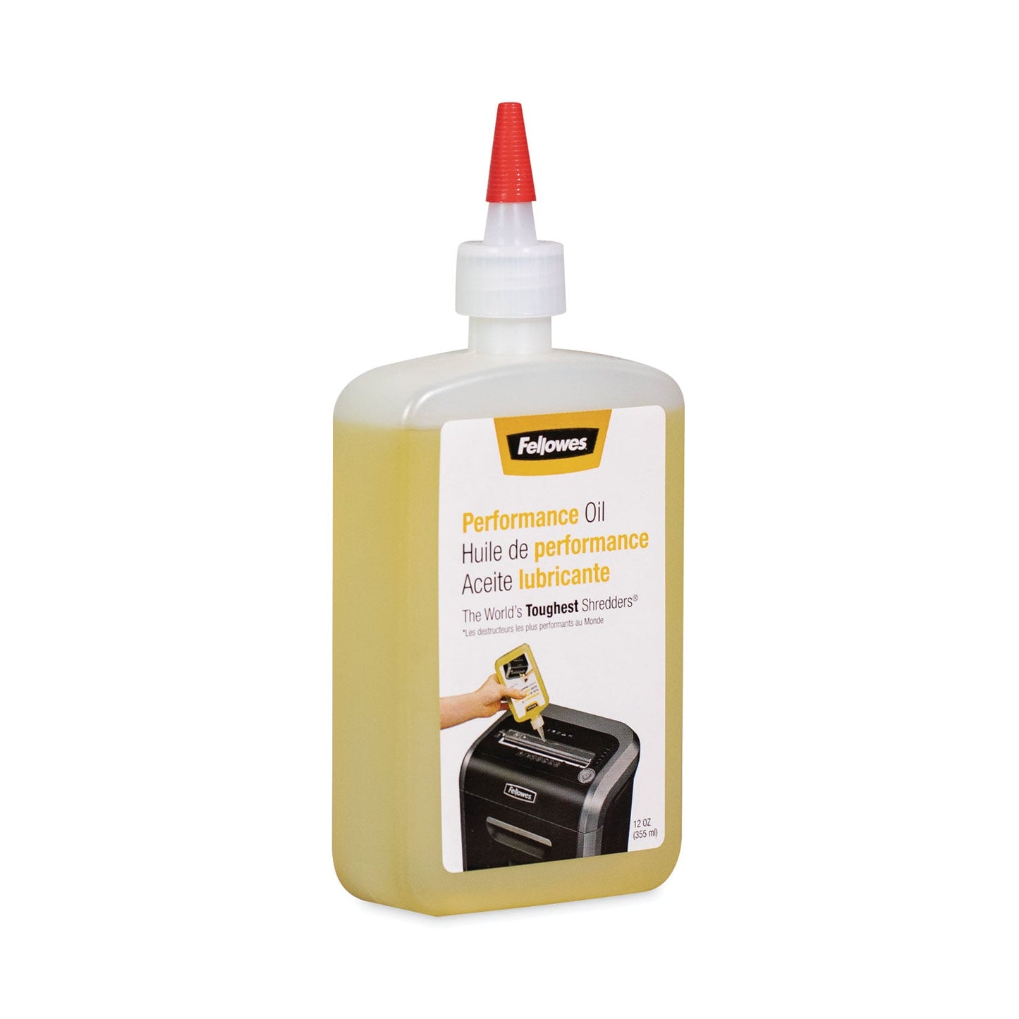 Fellowes Powershred Performance Oil, 12 oz Bottle with Extension Nozzle