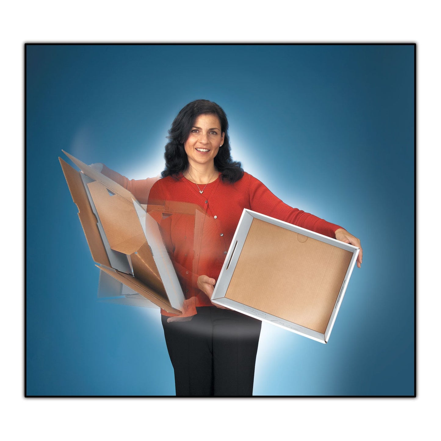 Bankers Box SYSTEMATIC Medium-Duty Strength Storage Boxes, Letter/Legal Files, White/Blue, 12/Carton