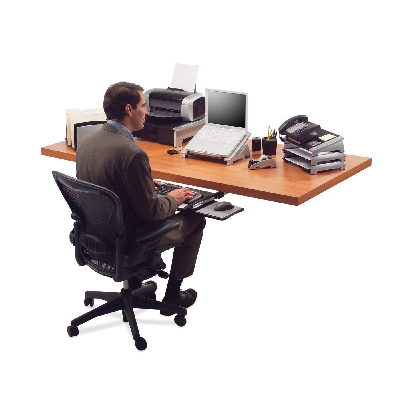 Fellowes Office Suites Printer/Machine Stand, 21.25 x 18.06 x 5.25, Black/Silver