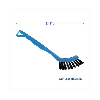 Boardwalk Grout Brush, Black Nylon Bristles, 8.13" Blue Plastic Handle