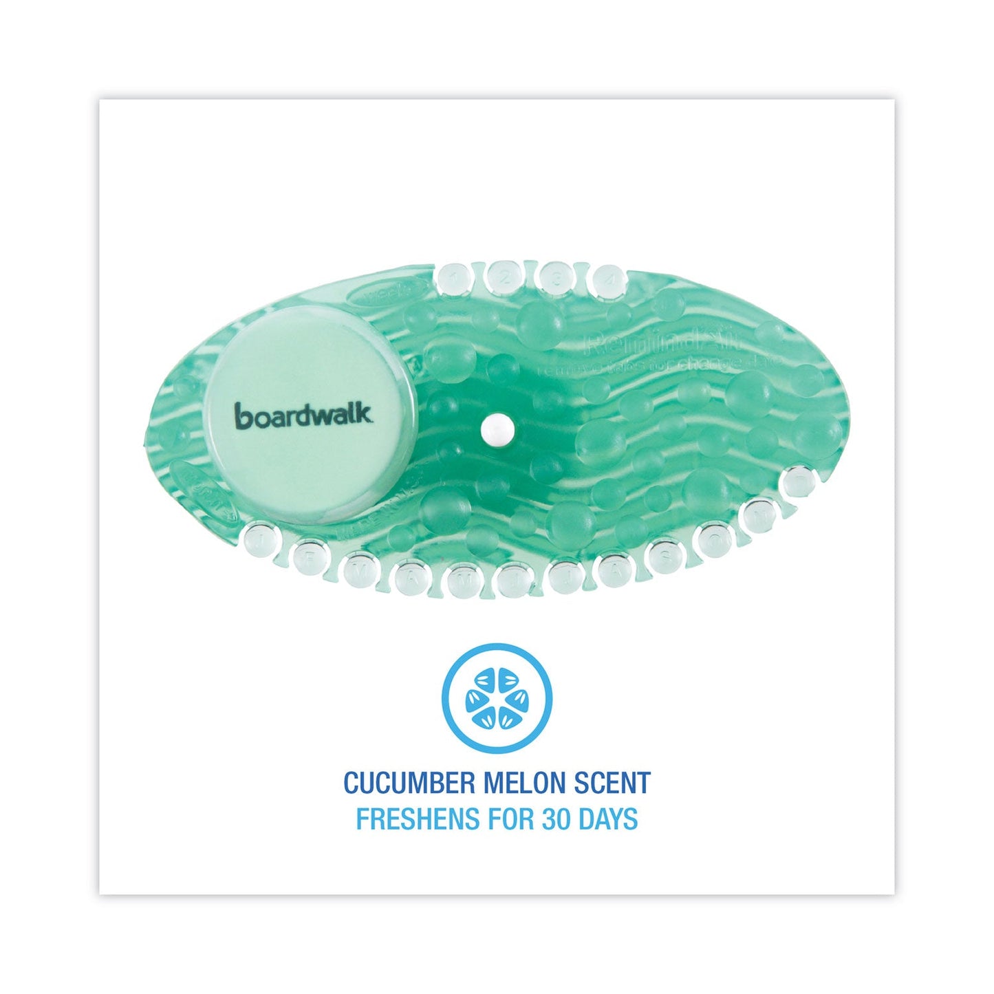 Boardwalk Curve Air Freshener, Cucumber Melon, Solid, Green, 10/Box