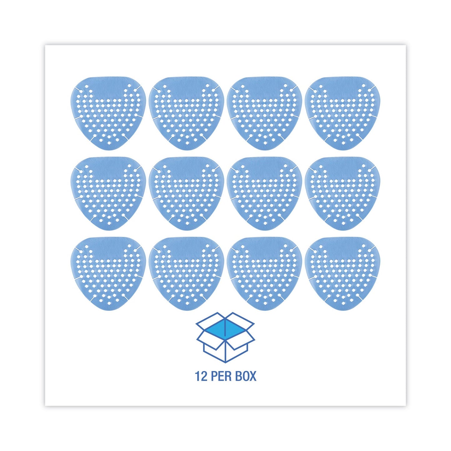 Boardwalk Gem Urinal Screens, Cotton Blossom Scent, Blue, 12/Box
