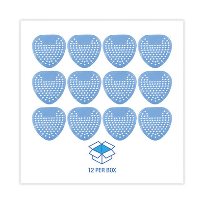 Boardwalk Gem Urinal Screens, Cotton Blossom Scent, Blue, 12/Box