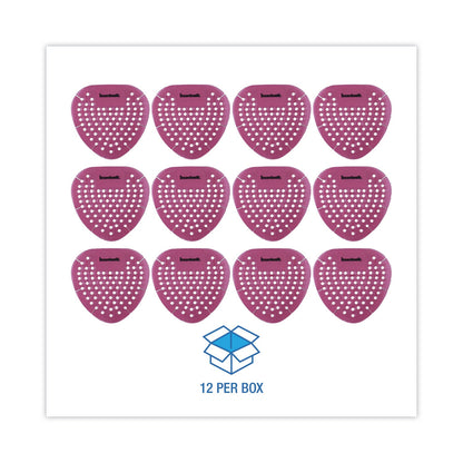 Boardwalk Gem Urinal Screens, Spiced Apple Scent, Red, 12/Box