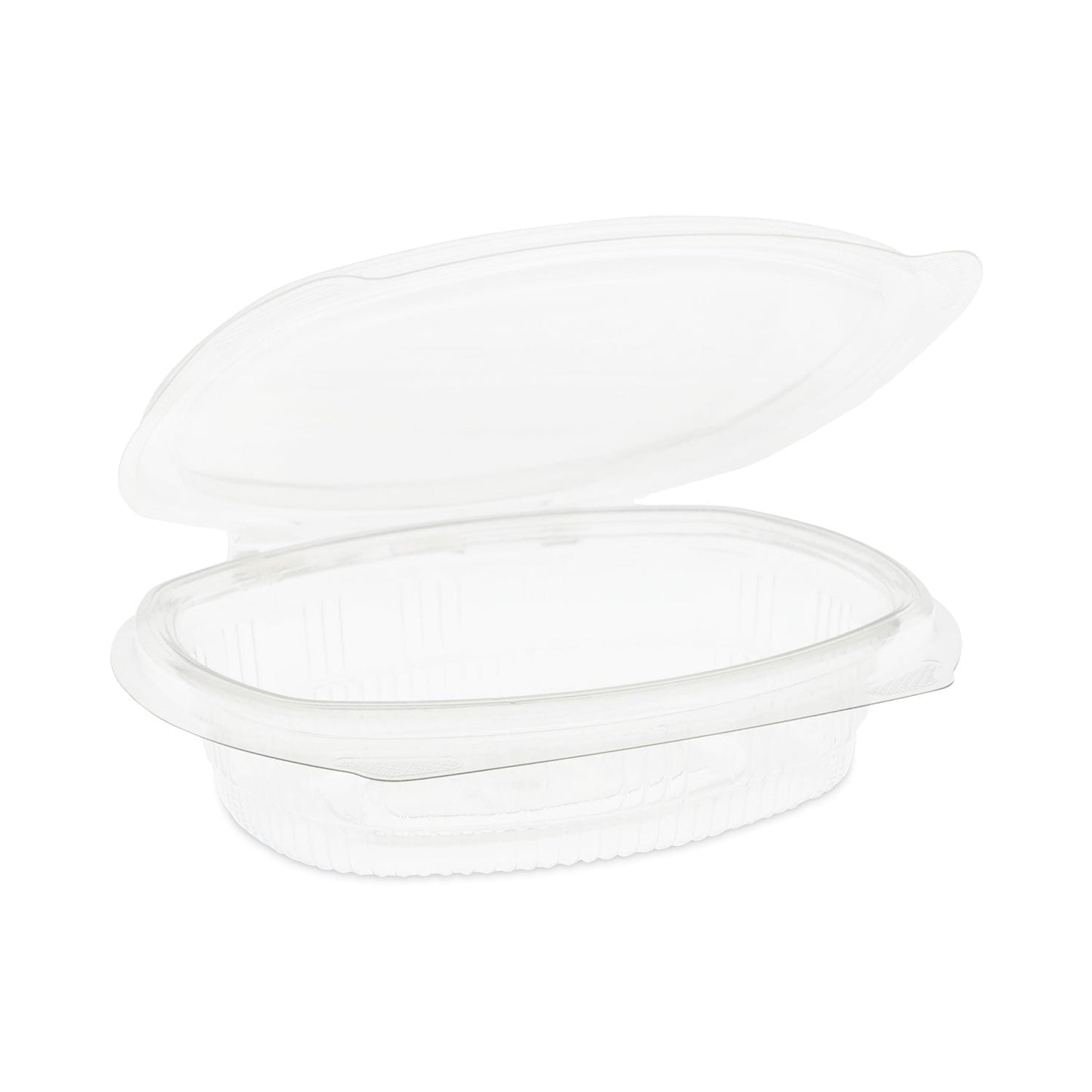 Pactiv Evergreen EarthChoice Recycled PET Hinged Container, 8 oz, 4.92 x 5.87 x 1.32, Clear, Plastic, 200/Carton