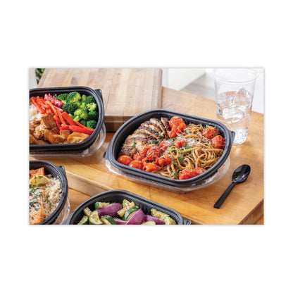Pactiv Evergreen Clearview Micromax Microwavable Container, 36 oz, 9.38 x 8 x 1.5, Black, Plastic, 250/Carton