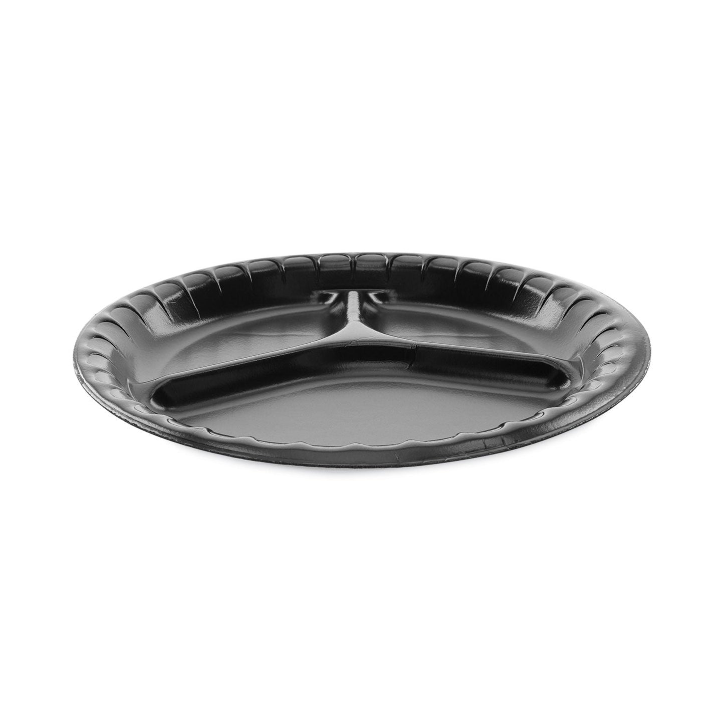 Pactiv Evergreen Placesetter Deluxe Laminated Foam Dinnerware, Plate, 10.25" dia, Black, 540/Carton