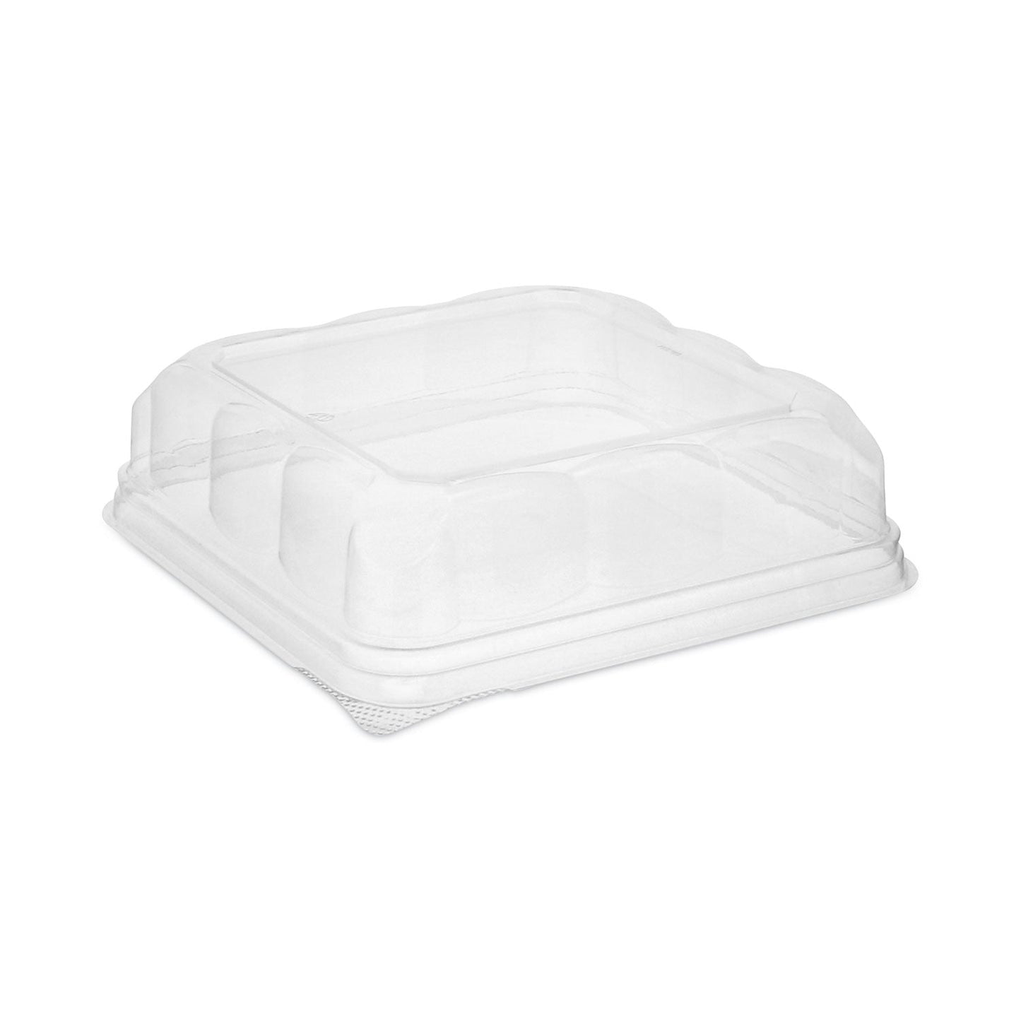 Pactiv Evergreen Recycled Container Lid, Dome Lid for 6 x 6 Brownie Container, 7.5 x 7.5 x 2.02, Clear, Plastic, 195/Carton