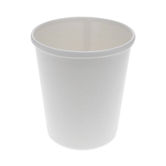 Pactiv Evergreen Paper Round Food Container, 32 oz, 5.13" Diameter x 4.5"h, White, 500/Carton