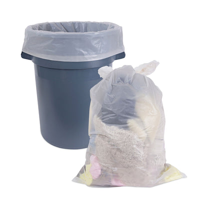 Boardwalk Industrial Drum Liners Rolls, 60 gal, 1.8 mil, 38 x 63, Clear, 1 Roll of 75 Bags