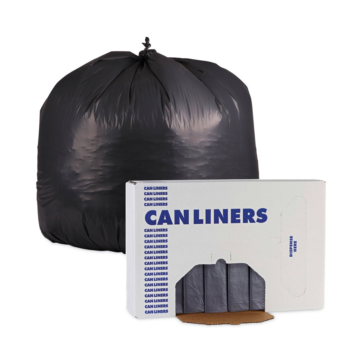 Boardwalk Linear Low Density Industrial Can Liners, 60 gal, 1.3 mil, 38 x 58, Gray, 100/Carton