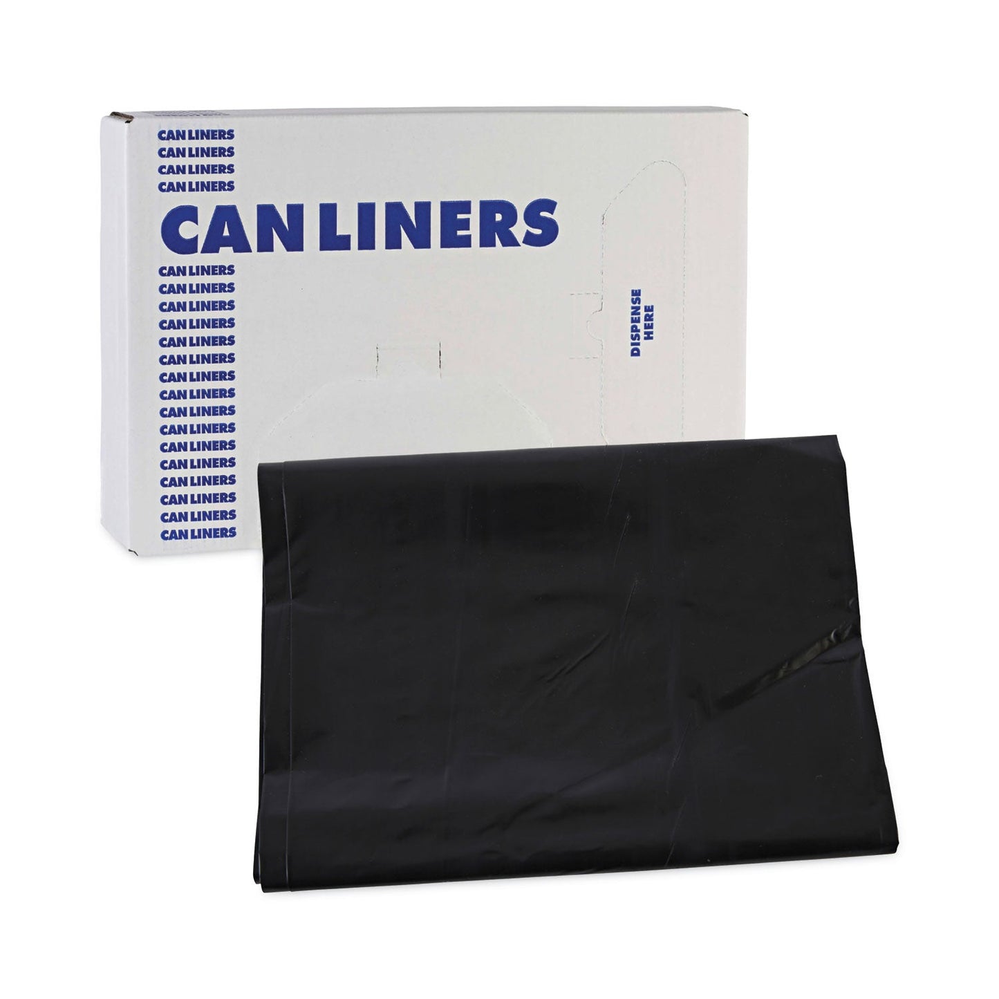 Boardwalk Linear Low Density Industrial Can Liners, 60 gal, 1.7 mil, 38 x 58, Black, 100/Carton