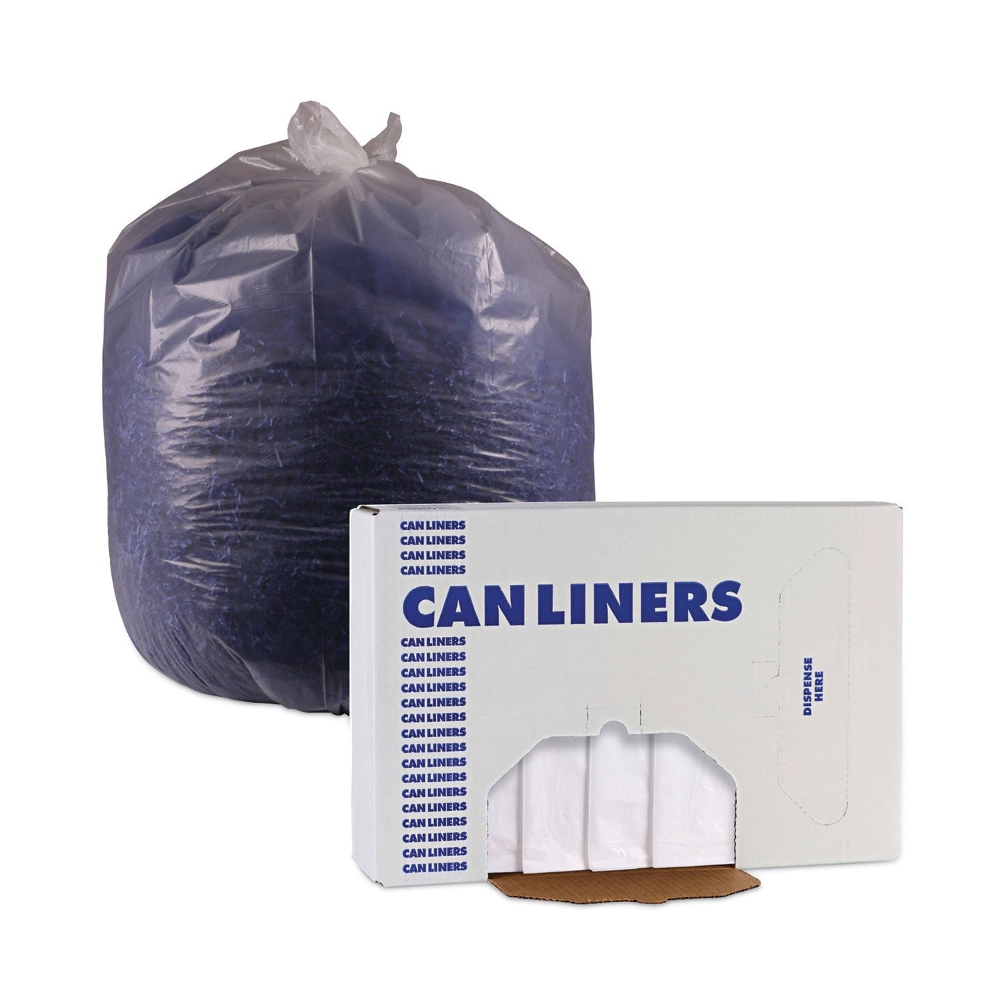 Boardwalk High Density Industrial Can Liners Flat Pack, 60 gal, 13 microns, 38 x 60, Natural, 200/Carton