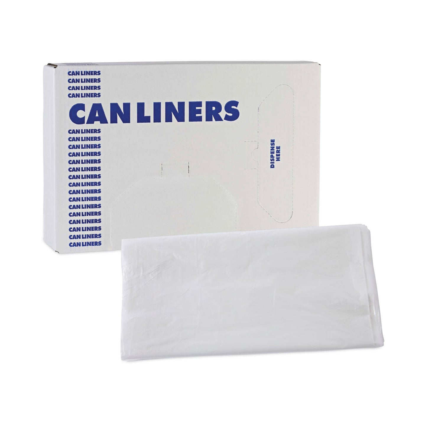 Boardwalk High Density Industrial Can Liners Flat Pack, 60 gal, 13 microns, 38 x 60, Natural, 200/Carton