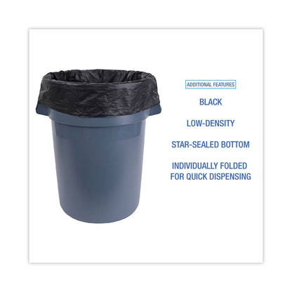 Boardwalk Linear Low Density Industrial Can Liners, 30 gal, 0.65 mil, 30 x 36, Black, 200/Carton