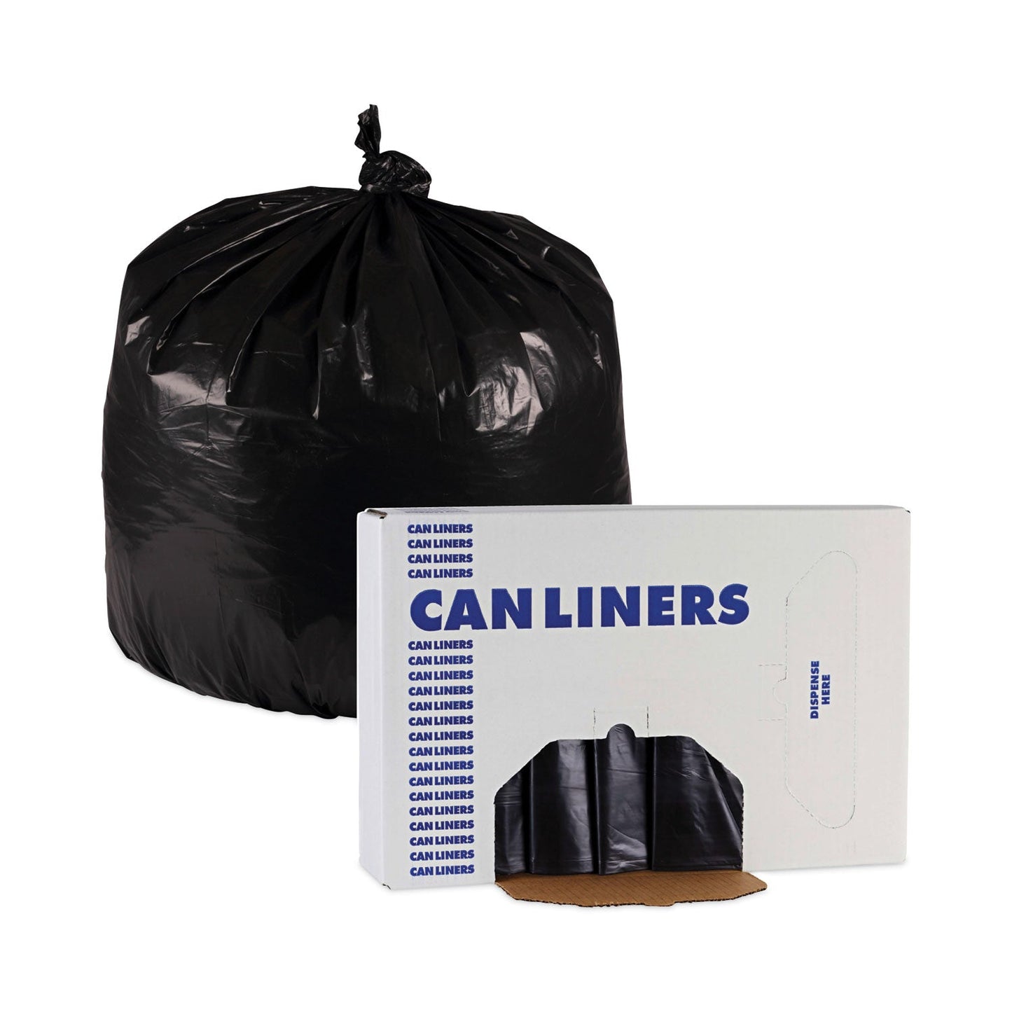 Boardwalk Linear Low Density Industrial Can Liners, 30 gal, 0.65 mil, 30 x 36, Black, 200/Carton