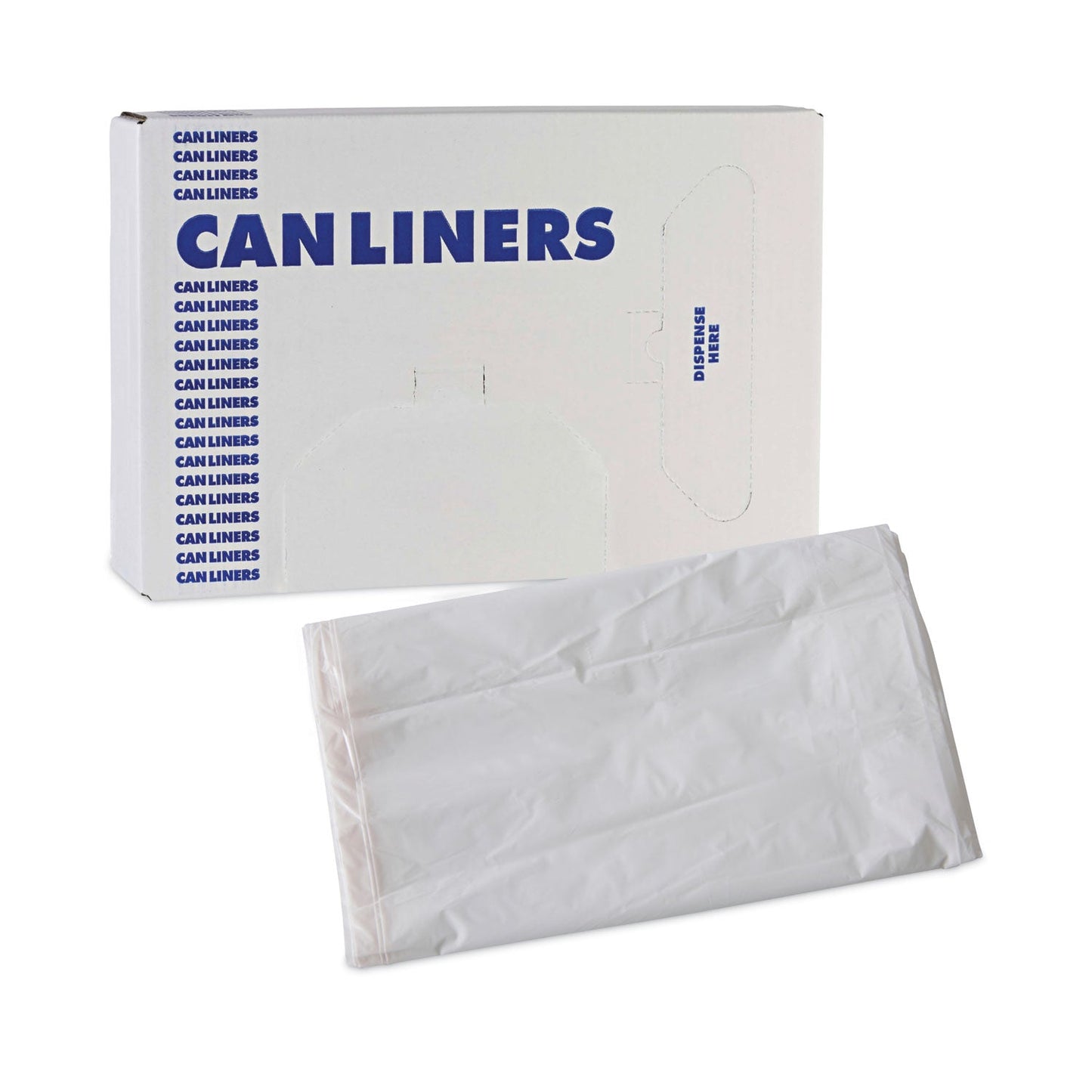 Boardwalk Linear Low Density Industrial Can Liners, 30 gal, 0.7 mil, 30 x 36, White, 200/Carton