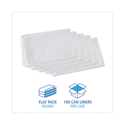 Boardwalk Linear Low Density Industrial Can Liners, 30 gal, 0.9 mil, 30 x 36, White, 100/Carton