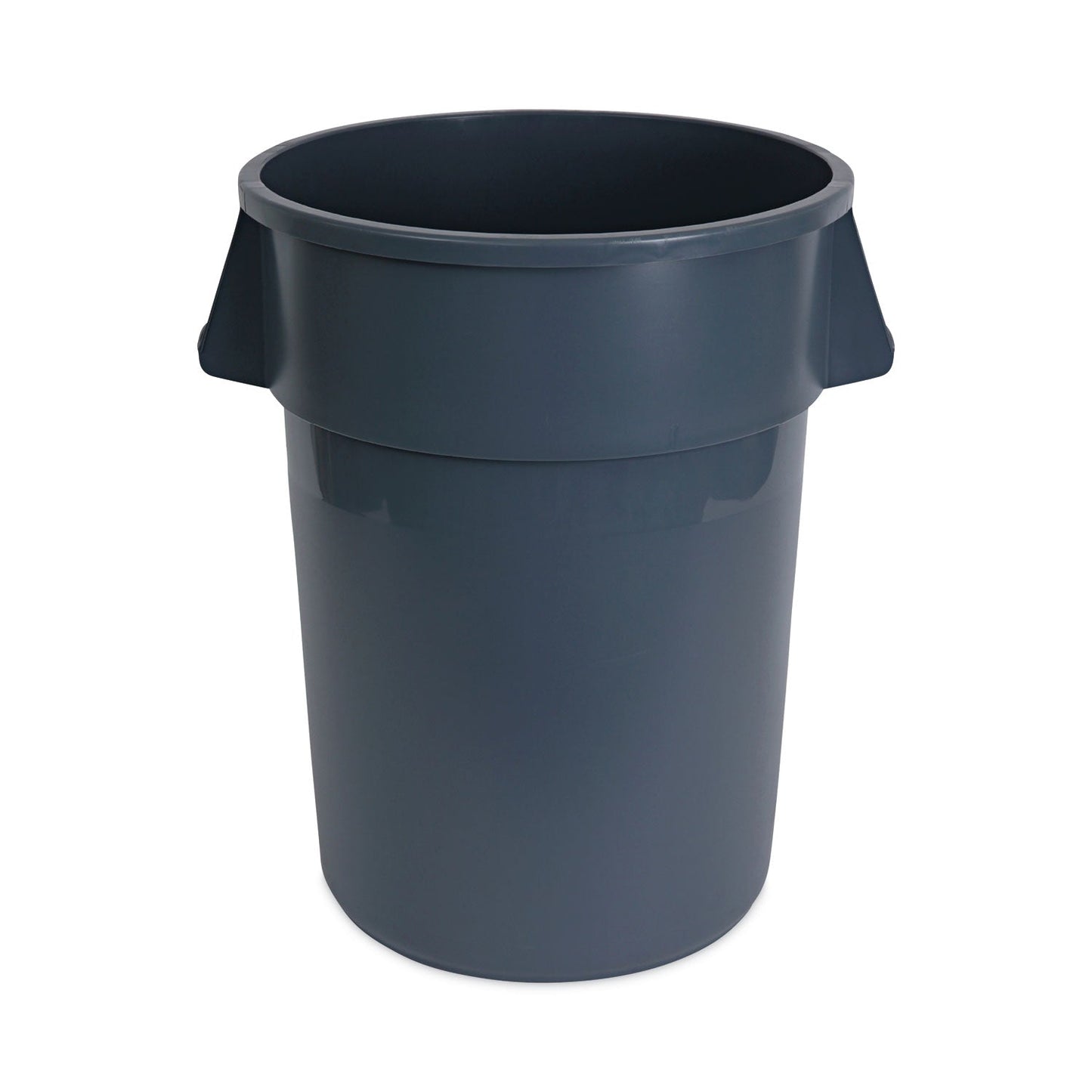 Boardwalk Round Waste Receptacle, Plastic, 44 gal, Gray
