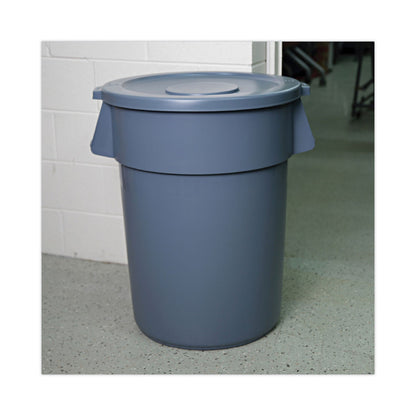 Boardwalk Lids for 44 gal Waste Receptacles, Flat-Top, Round, Plastic Gray