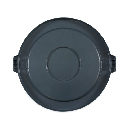 Boardwalk Lids for 44 gal Waste Receptacles, Flat-Top, Round, Plastic Gray