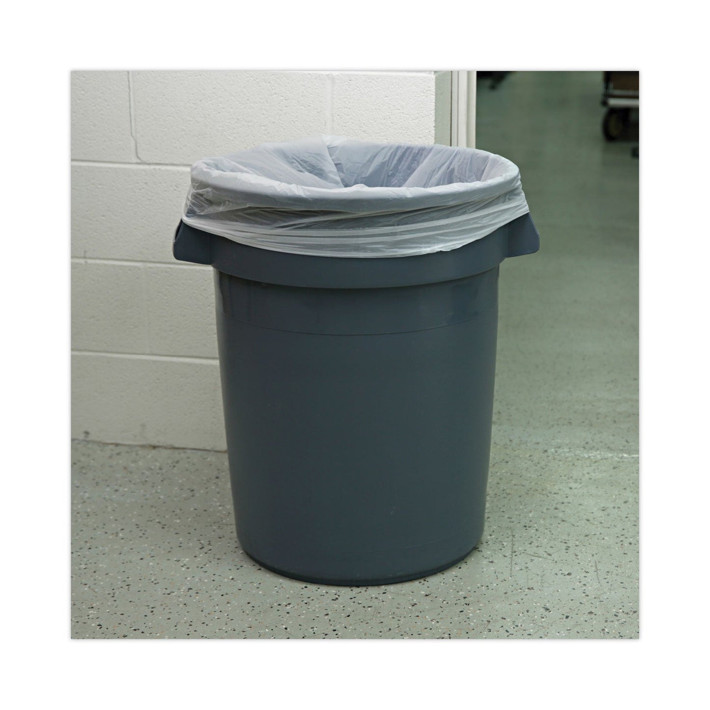 Boardwalk Low Density Repro Can Liners, 30 gal, 0.62 mil, 30" x 36", White, 10 Bags/Roll, 20 Rolls/Carton