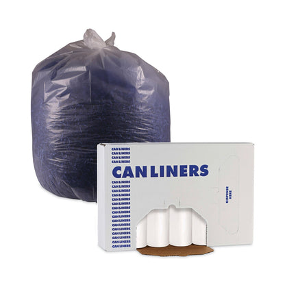 Boardwalk Low Density Repro Can Liners, 30 gal, 0.62 mil, 30" x 36", White, 10 Bags/Roll, 20 Rolls/Carton