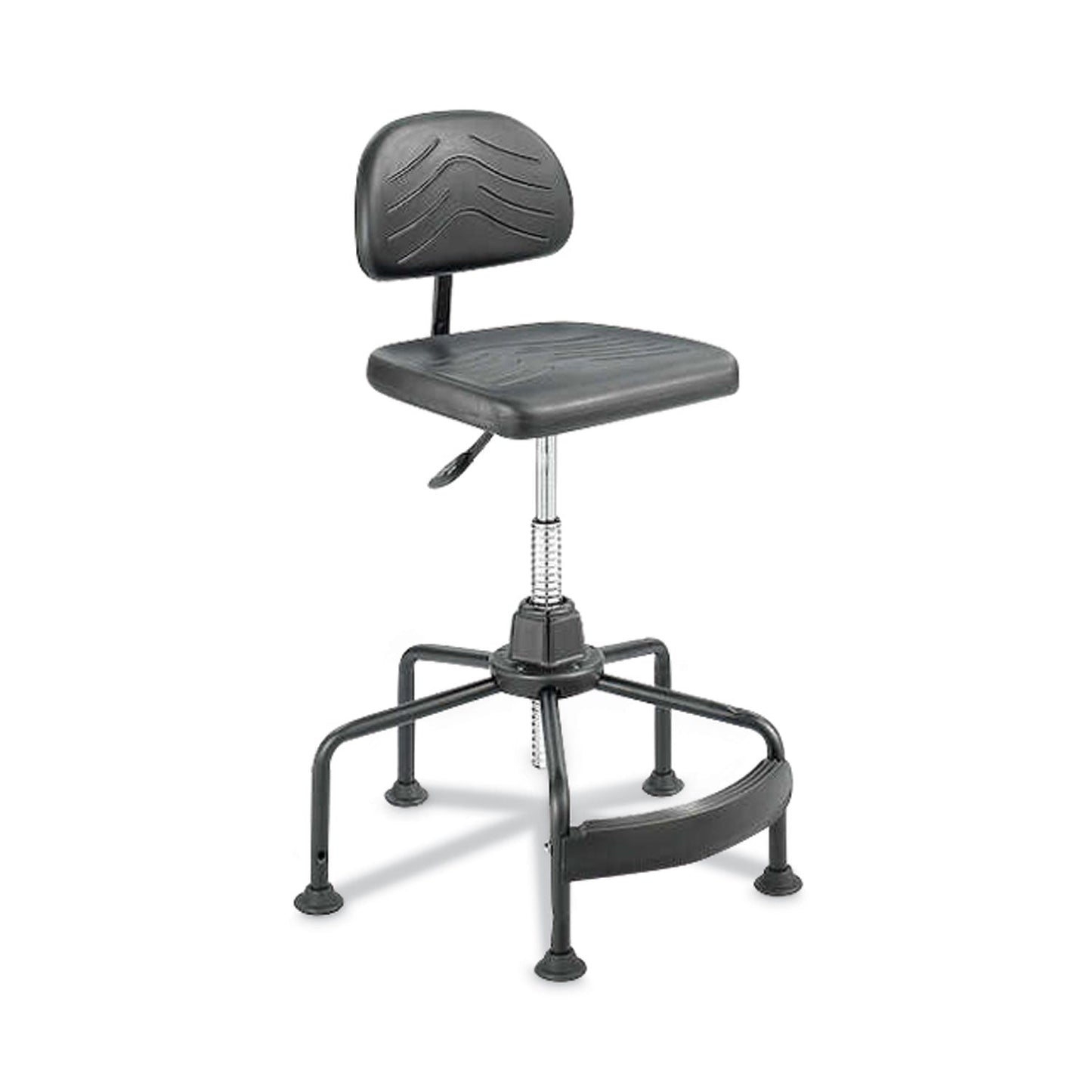 Safco Task Master Economy Industrial Chair, Supports Up to 250 lb, 17" to 35" Seat Height, Black