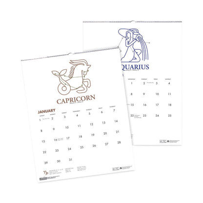 House of Doolittle Recycled Zodiac Wall Calendar, Zodiac Artwork, 14 x 11, 12-Month (Jan to Dec), White/Multicolor Sheets