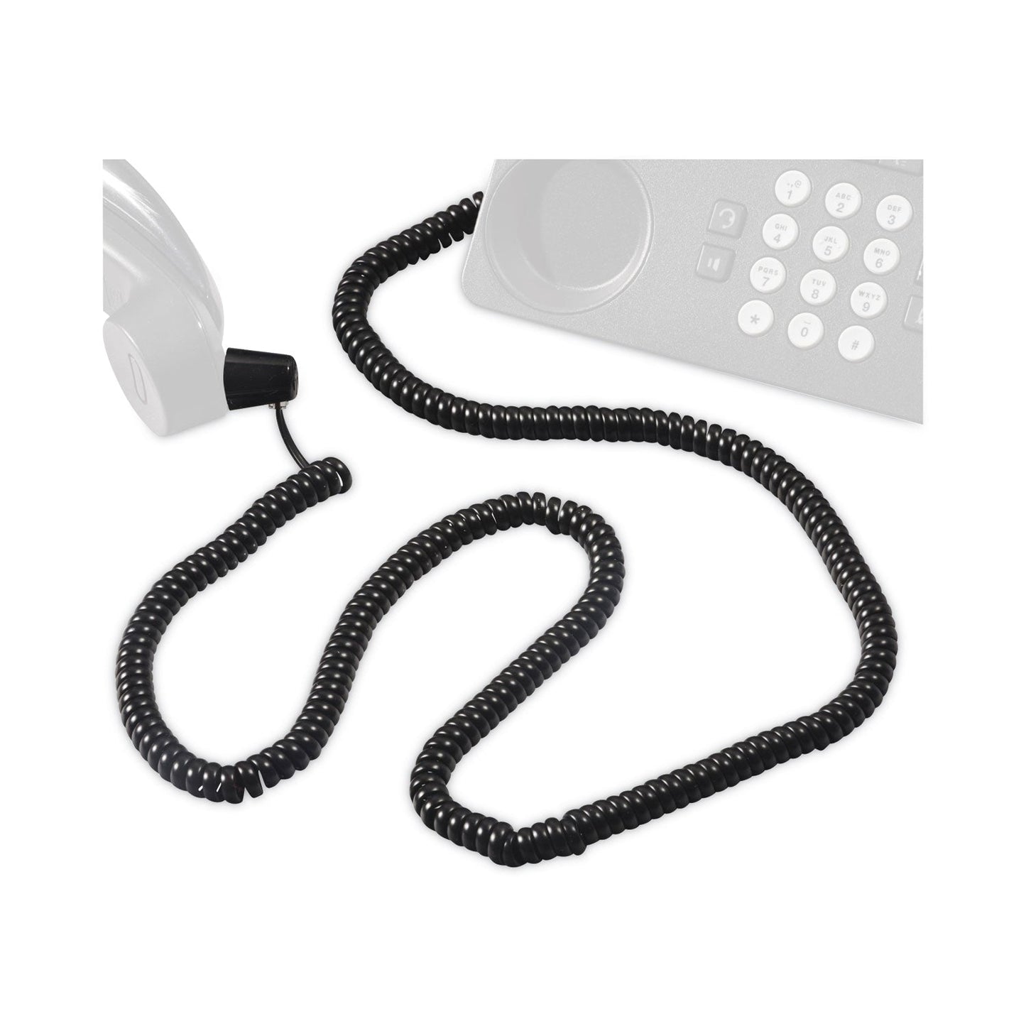 Softalk Twisstop Detangler with Coiled, 25-Foot Phone Cord, Black