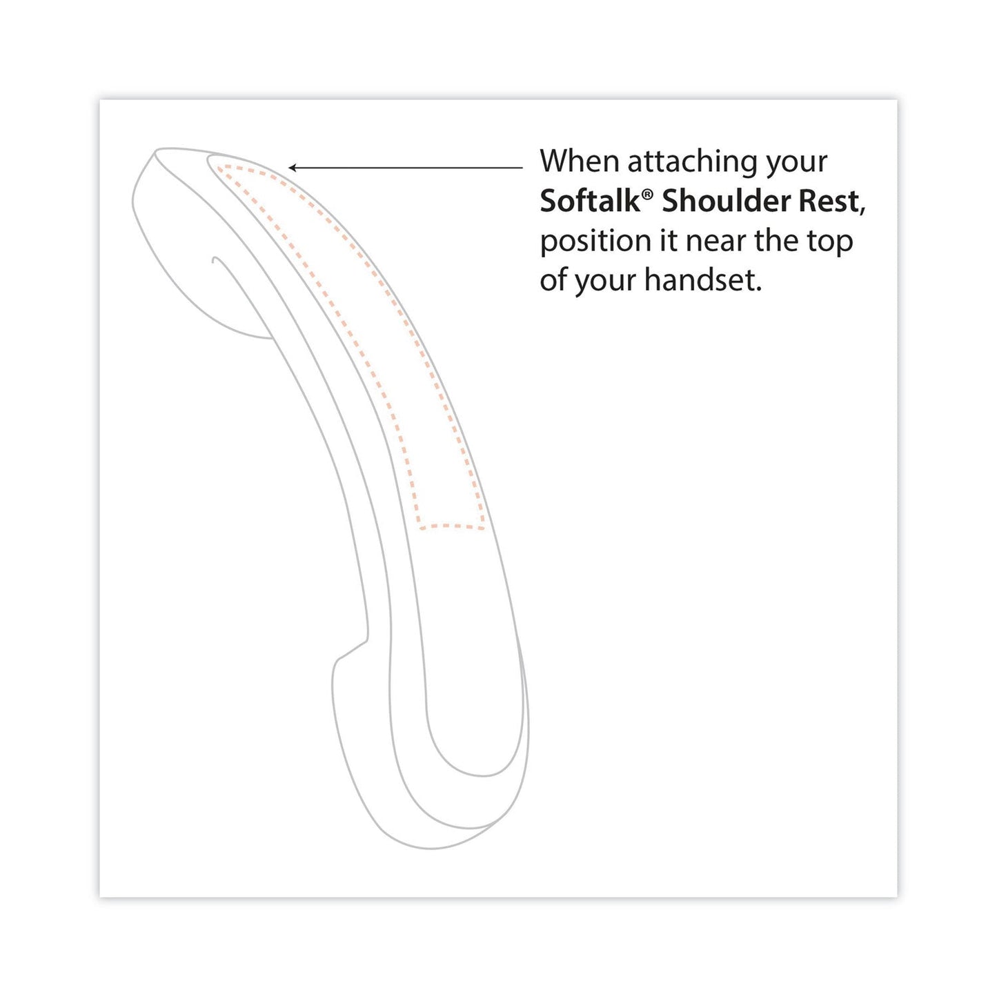 Softalk Standard Telephone Shoulder Rest, 2.63 x 7.5 x 2.25, Charcoal