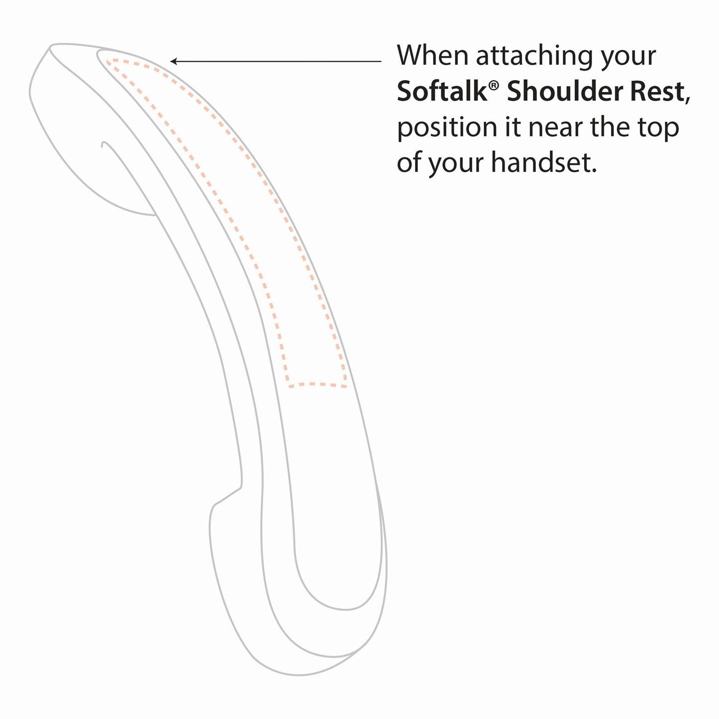 Softalk II Telephone Shoulder Rest, 2 x 6.75 x 2.5, Charcoal