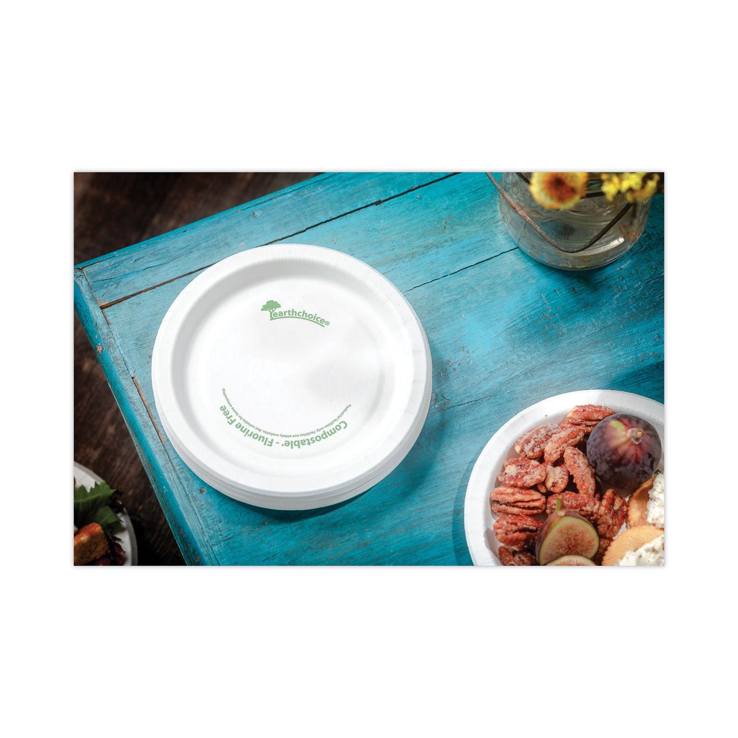 Pactiv Evergreen EarthChoice Pressware Compostable Dinnerware, Plate, 10" dia, White, 300/Carton
