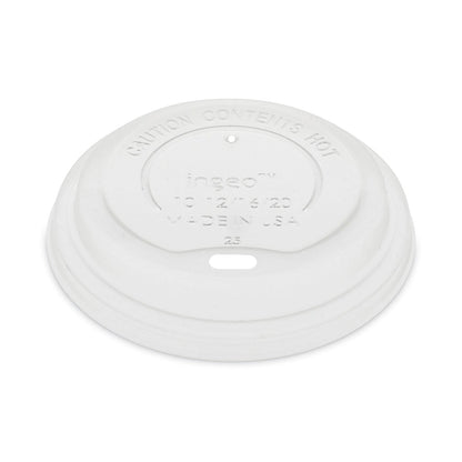 Pactiv Evergreen EarthChoice Hot Cup Lid, Fits 12 oz to 20 oz Hot Cups, Clear, 1,000/Carton