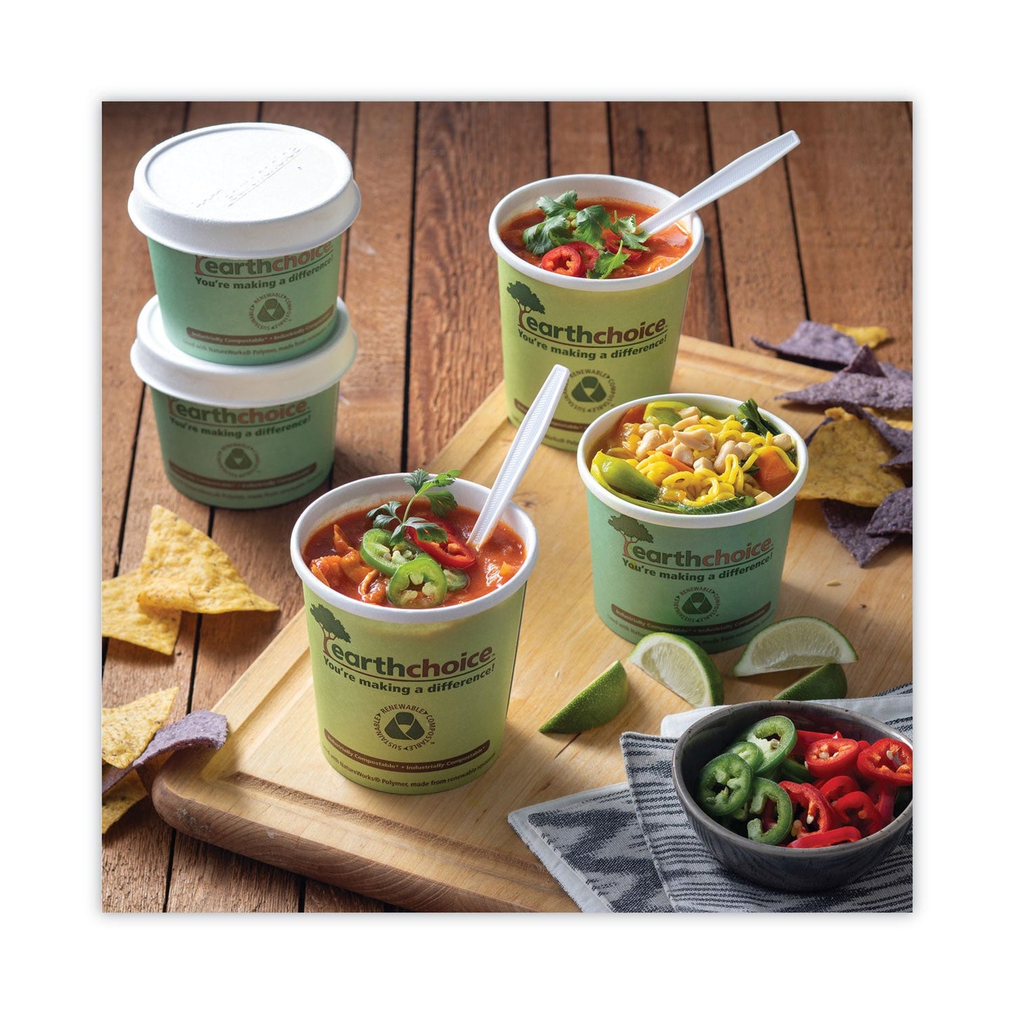 Pactiv Evergreen EarthChoice Compostable Soup Cup Lid, For 8-16 oz Soup Cups, 4" Diameter, White, Sugarcane, 500/Carton