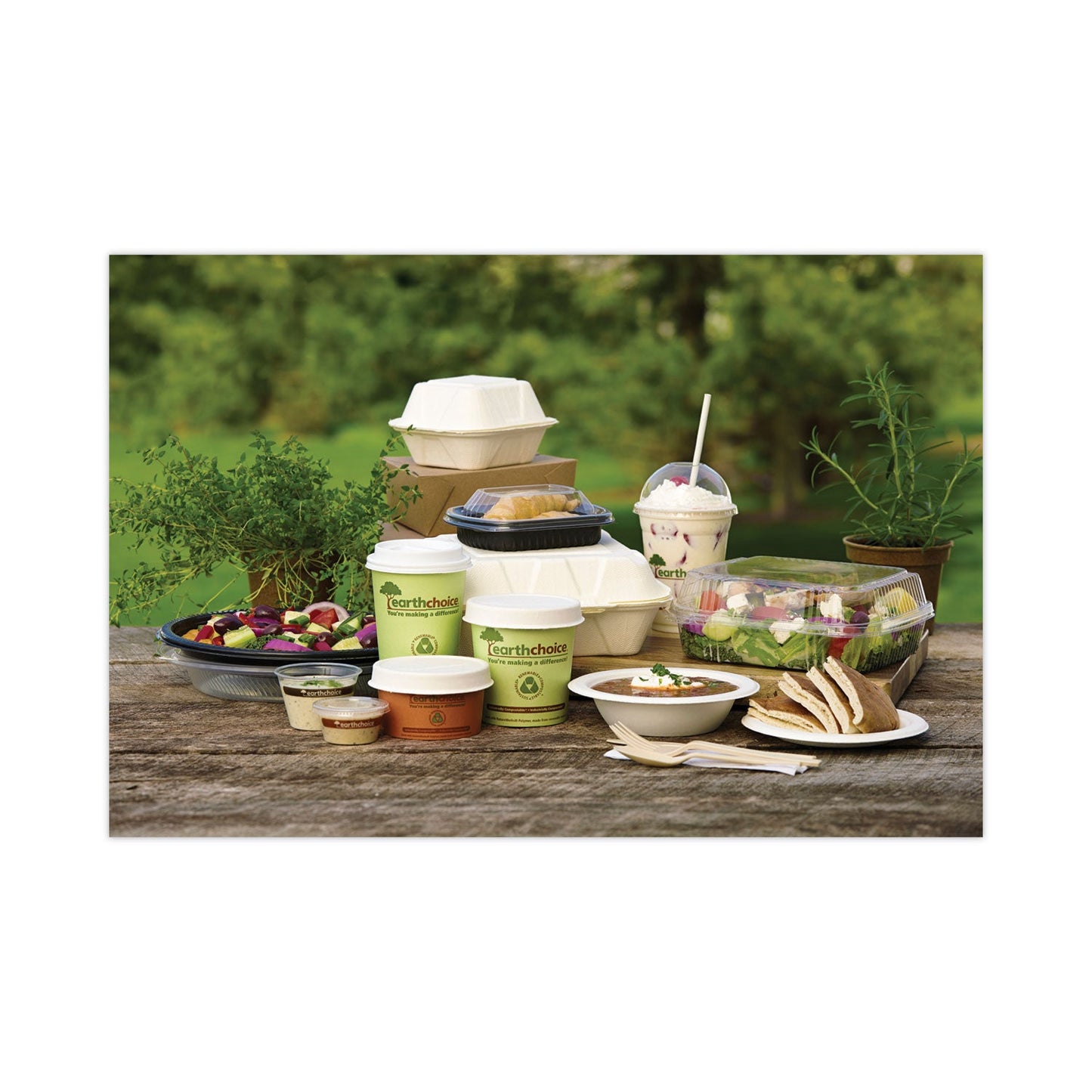 Pactiv Evergreen EarthChoice Compostable Soup Cup Lid, For 8-16 oz Soup Cups, 4" Diameter, White, Sugarcane, 500/Carton