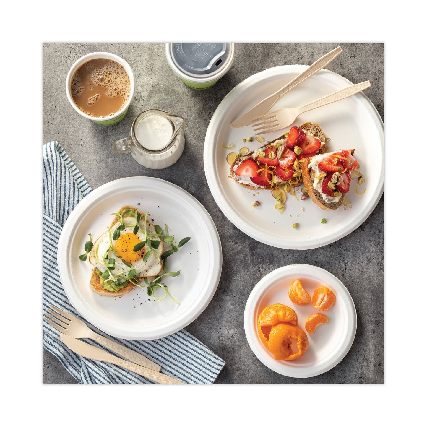 Pactiv Evergreen EarthChoice Compostable Fiber-Blend Bagasse Dinnerware, Plate, 6" dia, Natural, 1,000/Carton