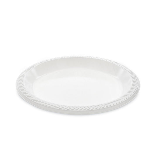 Pactiv Evergreen Meadoware Impact Plastic Dinnerware, Plate, 10.25" dia, White, 500/Carton